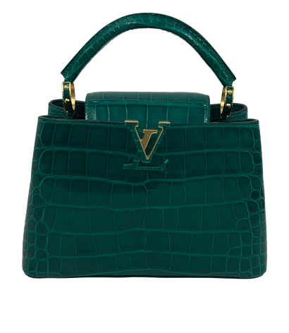 Capucines Mini, 7.990€, Bolso, Verde, Animal - Cocodrilo, Vista frontal